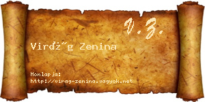 Virág Zenina névjegykártya